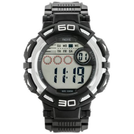 Czarno-srebrny zegarek Pacific 313G-1