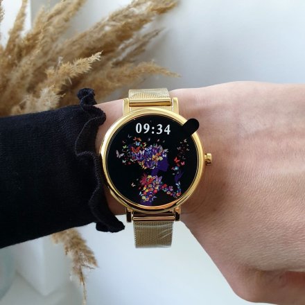 Złoty smartwatch damski Rubicon RNBE64 SMARUB094