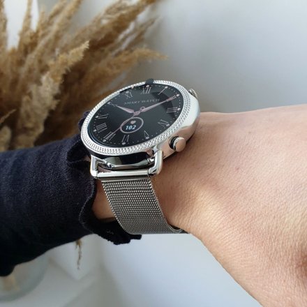 Srebrny smartwatch damski Rubicon RNBE74 SMARBN091