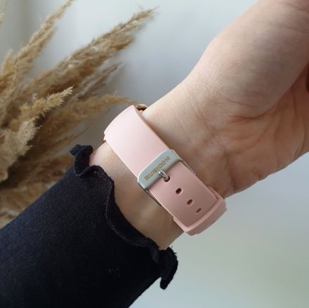 Różowozłoty smartwatch damski Rubicon RNBE74 z różowym paskiem SMARBN087