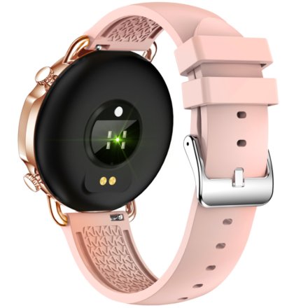 Różowozłoty smartwatch damski Rubicon RNBE74 z różowym paskiem SMARBN087