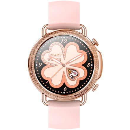 Różowozłoty smartwatch damski Rubicon RNBE74 z różowym paskiem SMARBN087