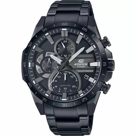 Zegarki męskie casio edifice - solar, classic, czarny, srebrny