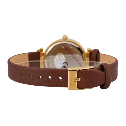 Złoty damski zegarek z brązowym paskiem PACIFIC S6028-10
