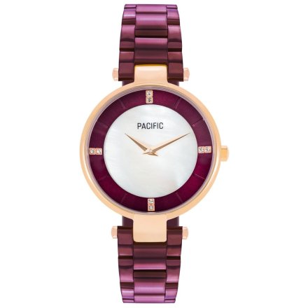 Różowozłoty damski zegarek z fioletową bransoletą PACIFIC X6119-08