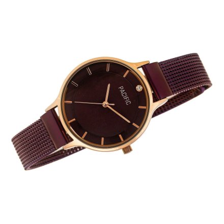 Różowozłoty damski zegarek z fioletową bransoletą PACIFIC X6133-04