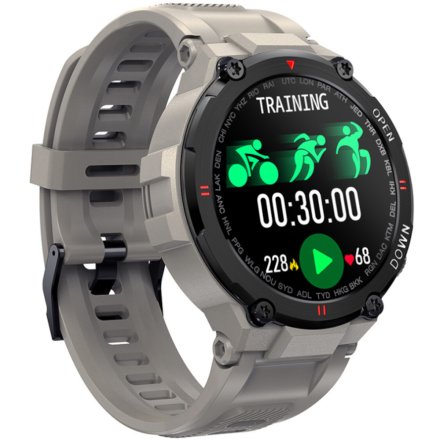Beżowy smartwatch męski z funkcją rozmowy Rubicon RNCE73 SMASMA086