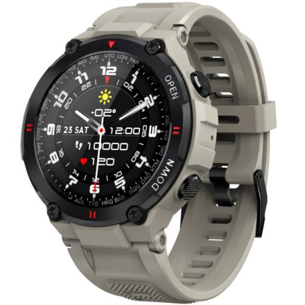 Beżowy smartwatch męski z funkcją rozmowy Rubicon RNCE73 SMASMA086