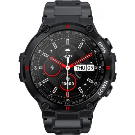 Czarny smartwatch męski Rubicon RNCE73 SMARNB084
