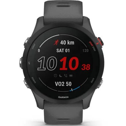 Popielaty zegarek do biegania GARMIN Forerunner 255 010-02641-10