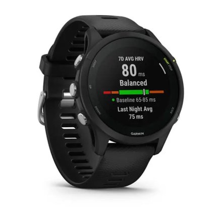 Czarny zegarek do biegania GARMIN Forerunner 255 Music 010-02641-30