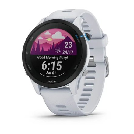 Biały zegarek do biegania GARMIN Forerunner 255 Music 010-02641-31