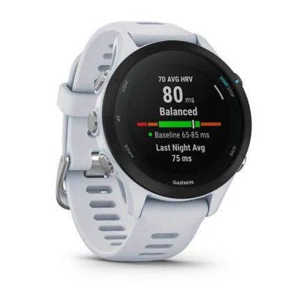 Biały zegarek do biegania GARMIN Forerunner 255 S Music 010-02641-33