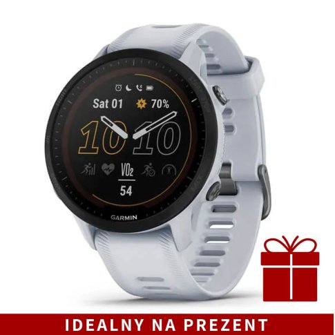 Biały zegarek do biegania Garmin Forerunner 955 Solar 010