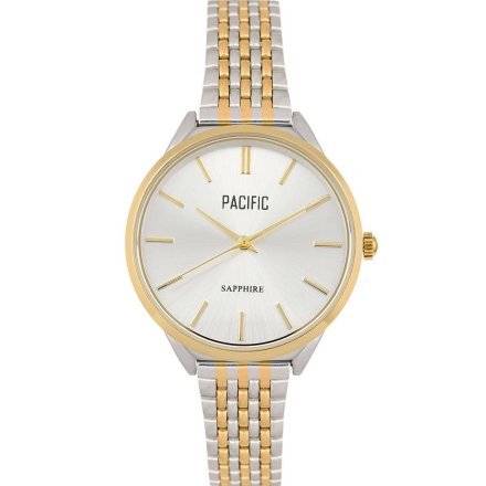 Srebrny damski zegarek ze złotymi dodatkami PACIFIC X6196-10
