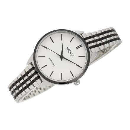 Srebrny damski zegarek z czarnymi dodatkami PACIFIC X6196-11
