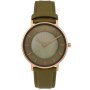 Różowozłoty damski zegarek na zielonym pasku PACIFIC X6199-09