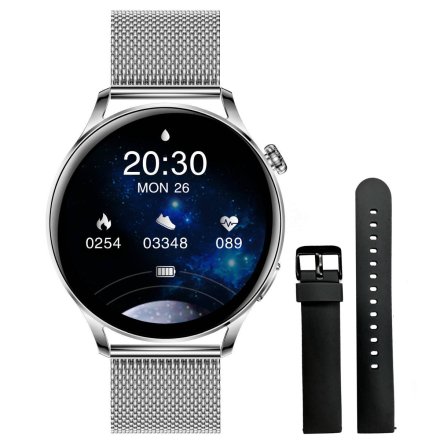 Smartwatch Garett Lady Elegance srebrny stalowy + pasek 5904238483756