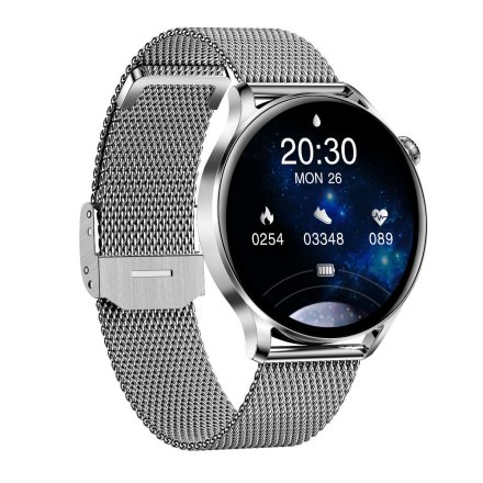 Smartwatch Garett Lady Elegance srebrny stalowy + pasek 5904238483756
