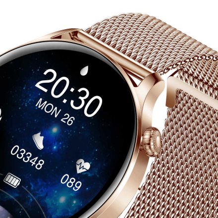 Smartwatch Garett Lady Elegance złoty stalowy + pasek 5904238483763