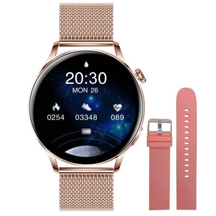 Smartwatch Garett Lady Elegance złoty stalowy + pasek 5904238483763