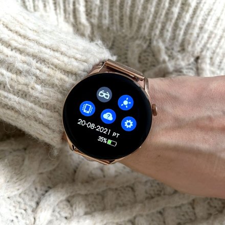 Smartwatch Garett Lady Elegance złoty stalowy + pasek 5904238483763