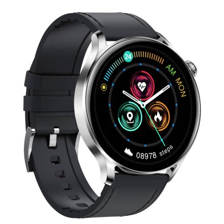 Smartwatch Garett Men Elegance czarny skórzany + pasek 5904238483732