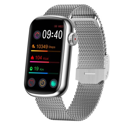 Smartwatch Garett Wave srebrny stalowy + pasek