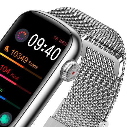 Smartwatch Garett Wave srebrny stalowy + pasek 5904238483701