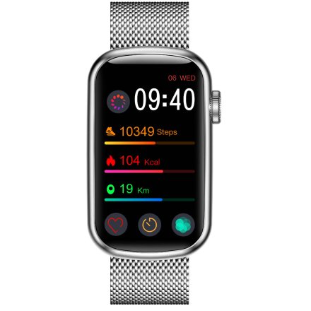 Smartwatch Garett Wave srebrny stalowy + pasek 5904238483701