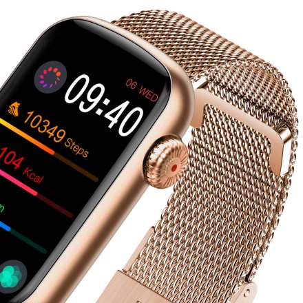 Smartwatch Garett Wave złoty stalowy + pasek 5904238483695