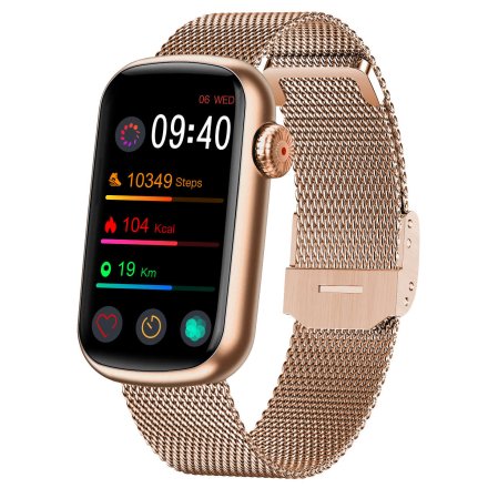 Smartwatch Garett Wave złoty stalowy + pasek 5904238483695