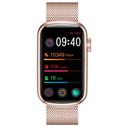 Smartwatch Garett Wave złoty stalowy + pasek 5904238483695
