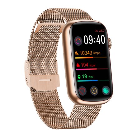Smartwatch Garett Wave złoty stalowy + pasek 5904238483695