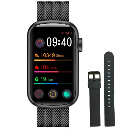 Smartwatch Garett Wave czarny stalowy + pasek 5904238483688