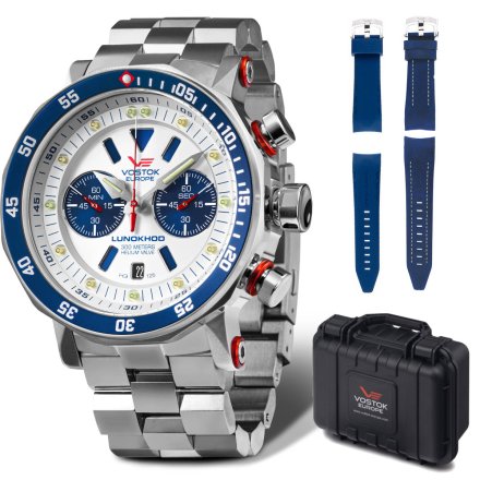 Zegarek Vostok Europe Lunokhod-2 z bransoletką srebrny 6S21-620A630B