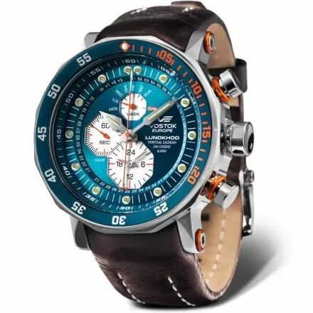 Zegarek Vostok Europe Lunokhod-2 z bransoletką srebrny YM86-620A636B