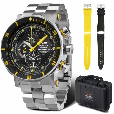 Zegarek Vostok Europe Lunokhod-2 z bransoletką srebrny YM86-620A505B