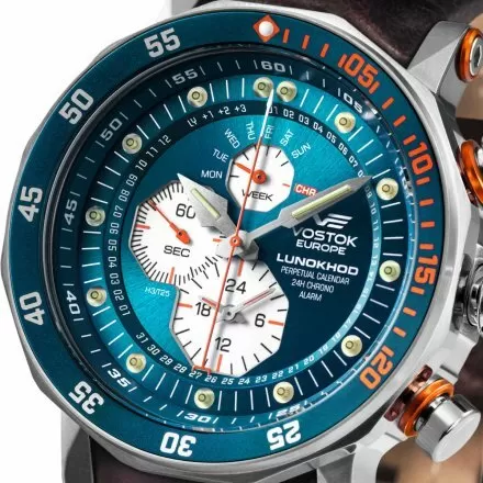 Zegarek Vostok Europe Lunokhod-2 Multi z białym paskiem YM86-620A636W