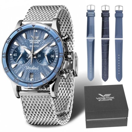 Zegarek damski Vostok Europe Undine z bransoletką srebrny VK64-515A526B