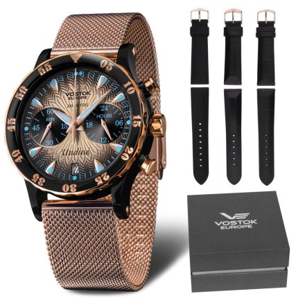Zegarek damski Vostok Europe Undine z bransoletką złoty VK64-515E627BRG