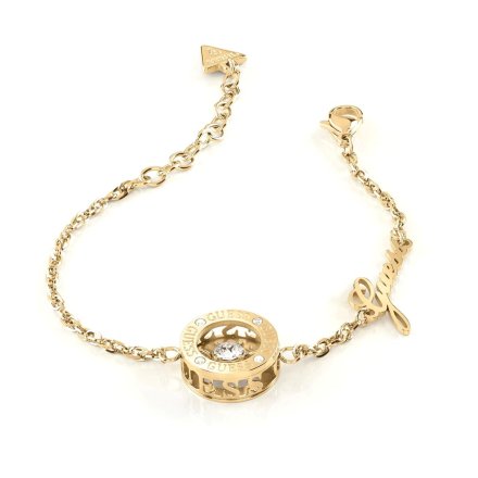 Biżuteria Guess złota damska bransoletka z zawieszką JUBB01462JW-YG-S