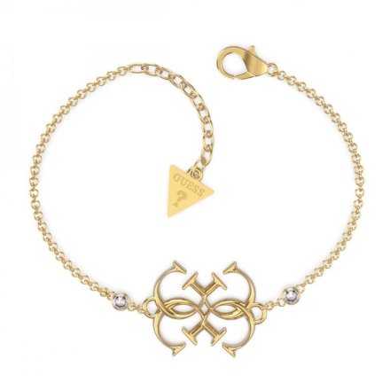 Biżuteria Guess złota damska bransoletka z logo JUBB01475JW-YG-S