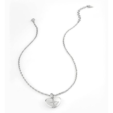 Srebrny naszyjnik Guess z sercem zawieszka GUESS TALISMANIA JUBN01433JW
