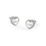 Biżuteria Guess kolczyki srebrne serca z kryształkami JUBE01427JW-RH