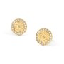 Złote monety kolczyki GUESS ROUND HARMONY logowane JUBE01161JW-YG
