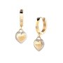 Biżuteria Guess złote kolczyki wiszące serca z kryształami JUBE01426JW-YG