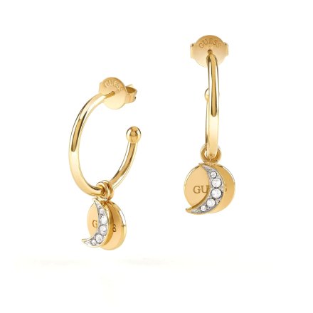 Złote kolczyki Guess wiszące zawieszki GUESS MOON PHASES JUBE01191JW