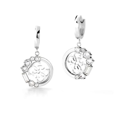 Srebrne kolczyki Guess z wiszącym logo GUESS PURE LIGHT JUBE01111JW