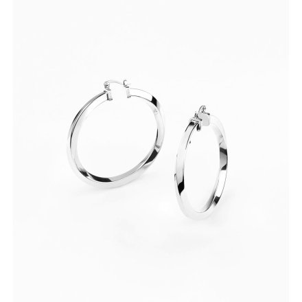 Srebrne kolczyki Guess koła 4 cm GUESS HOOPS DON'T LIE JUBE01484JW